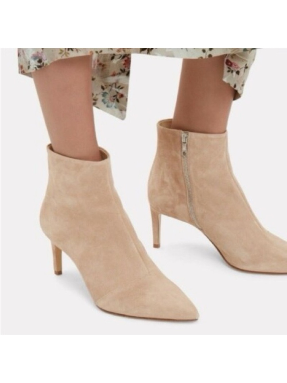 Rag & bone Beha nude suede pointed toe booties boots 7